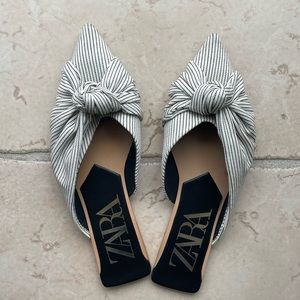 Textile zara mules with a bow